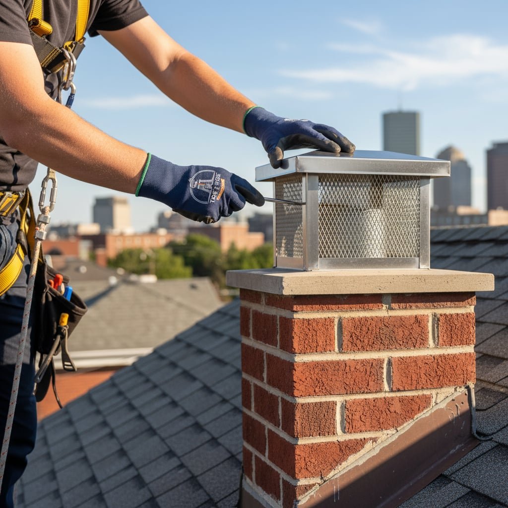Boston Chimney Cap Installation